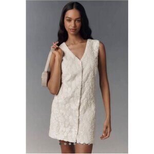 ANTHROPOLOGIE SUNDAY IN BROOKLYN Sequin Vest Dress White Size L